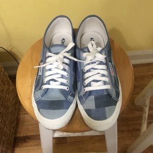 Superga Womens Denim Patchwork Sneakers